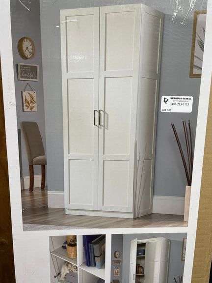 SAUDER STORAGE CABINET WHITE FINISH