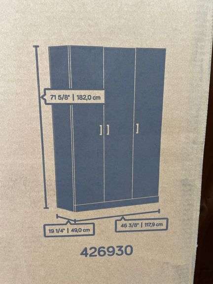 SAUDER WARDROBE/STORAGE CABINET ESPRESSO OAK FINISH