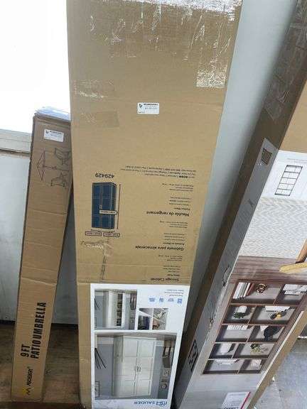 SAUDER STORAGE CABINET WHITE FINISH APPROX. 71 X 29 X 16''