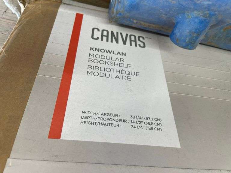 CANVAS KNOWLAN MODULAR BOOKSHELF APPROX. 38 X 14 X 74''