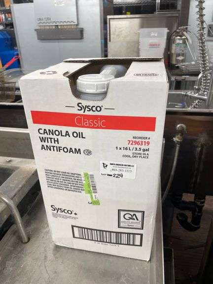 SYSCO 16L CANOLA OIL W/ANTIFOAM