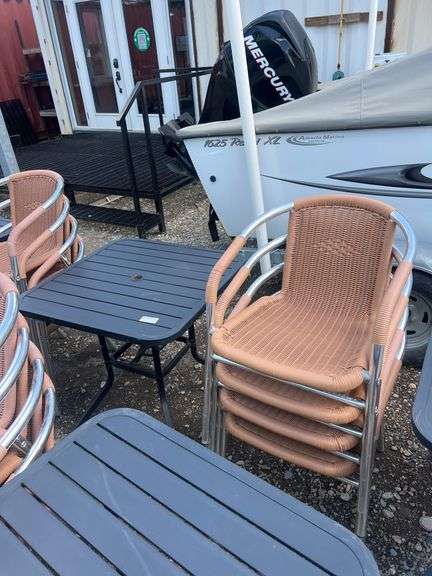 PATIO TABLE AND 4PC CHAIRS