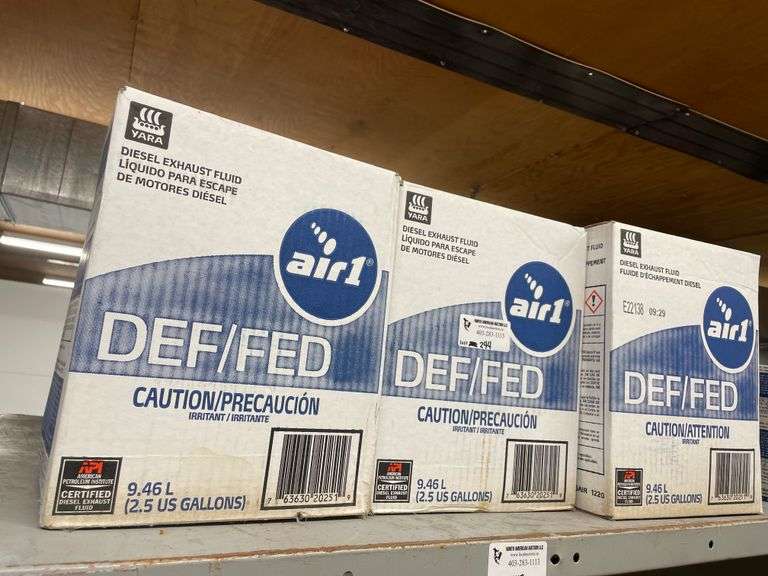3 BOXES OF DIESEL EXHAUST FLUID 9.46L EA.
