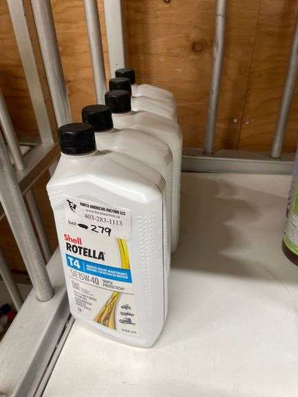 4PCS. SHELL ROTELLA SAE 15W 40 OIL 946ML EA