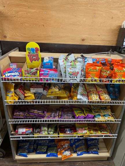 DOUBLE SIDED DISPLAY RACK W/CONTENT ASSORT. SNACKS