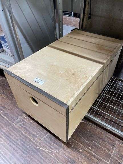 LARGE WOODEN CHEST BOX W/CONTENT INSIDE