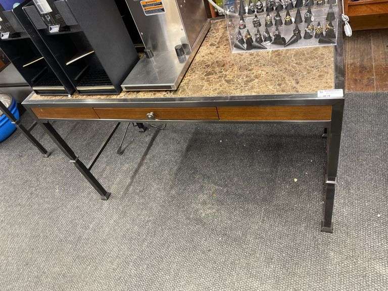 APPROX. 50IN STONE TOP DESK *BRING YOUR OWN HELP TO LOAD*