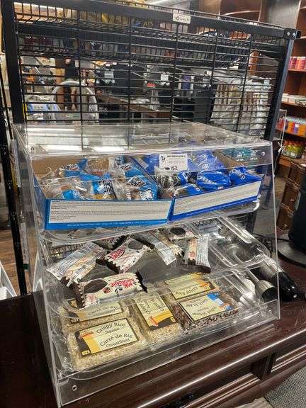 CLEAR DISPLAY CASE W/CONTENT