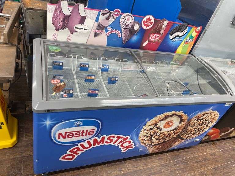 ICE CREAM REACH DOWN  FREEZER DISPLAY CASE APPROX. 6FT