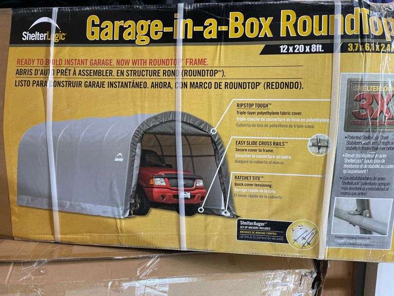SHELTERLOGIC GARAGE IN A BOX ROUND TOP 12 X 20 X 8 FT