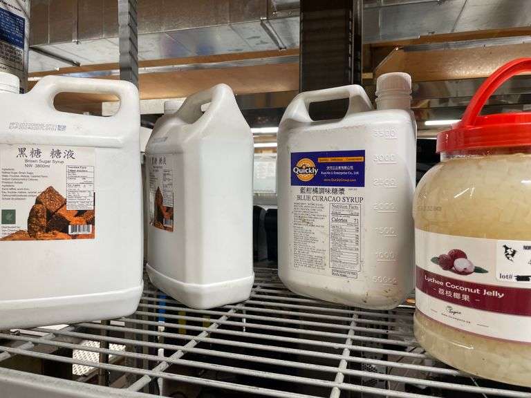 *SHELF* OF ASSORT. BOBA TEA INGREDIENTS