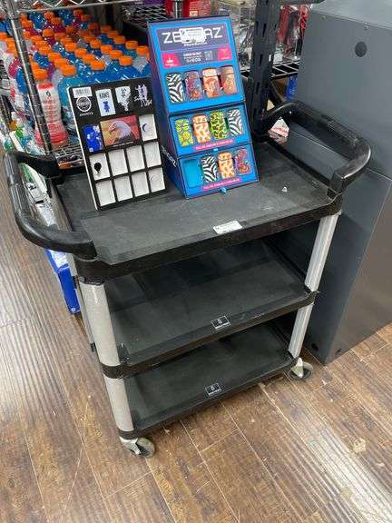 3 TIER PLASTIC PUSH CART