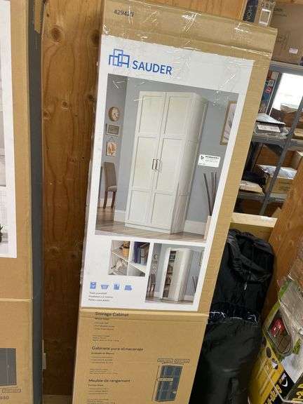 SAUDER STORAGE CABINET WHITE FINISH
