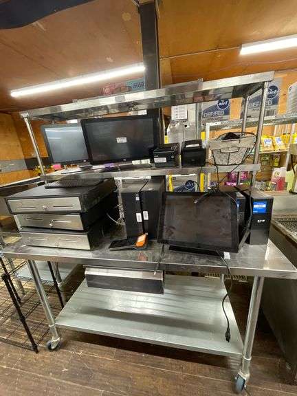MULTI TIER S.S. EQUIPMENT TABLE ON WHEELS