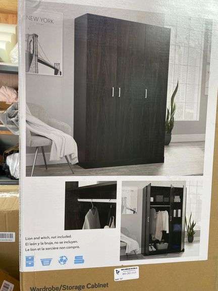 SAUDER WARDROBE/STORAGE CABINET ESPRESSO OAK FINISH