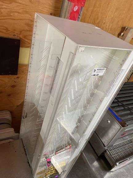 APPROX. 5.5FT TALL DISPLAY CASE W/CONTENTS INSIDE