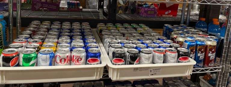 *SHELF* OF ASSORT. 355ML CAN POP + BEAVER ENERGY DRINKS