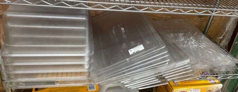 *SHELF* OF ASSORT. LARGE PLASTIC CONTAINERS W/LIDS