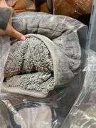 WEIGHTED REVERSIBLE FUZZY GREY BLANKET