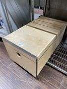 LARGE WOODEN CHEST BOX W/CONTENT INSIDE