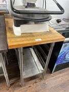 WOODEN TOP PREP TABLE APPROX. 32X24''