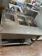 FOOD STEAM TABLE W/SINK S.S. APPROX. 4X3FT