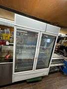 TRUE DOUBLE DOOR REACH IN FREEZER APPROX. 6FT TALL 54'' WIDE