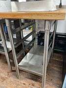 WOODEN TOP PREP TABLE APPROX. 32X24''