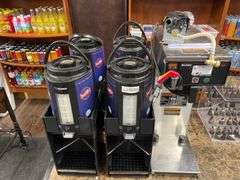BUNN AXIOM SERIES COFFEE MAKER 4PCS. COFFEE DISPENSERS W/HOLDERS