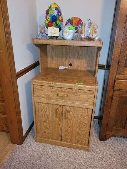 Microwave Cabinet with Contents