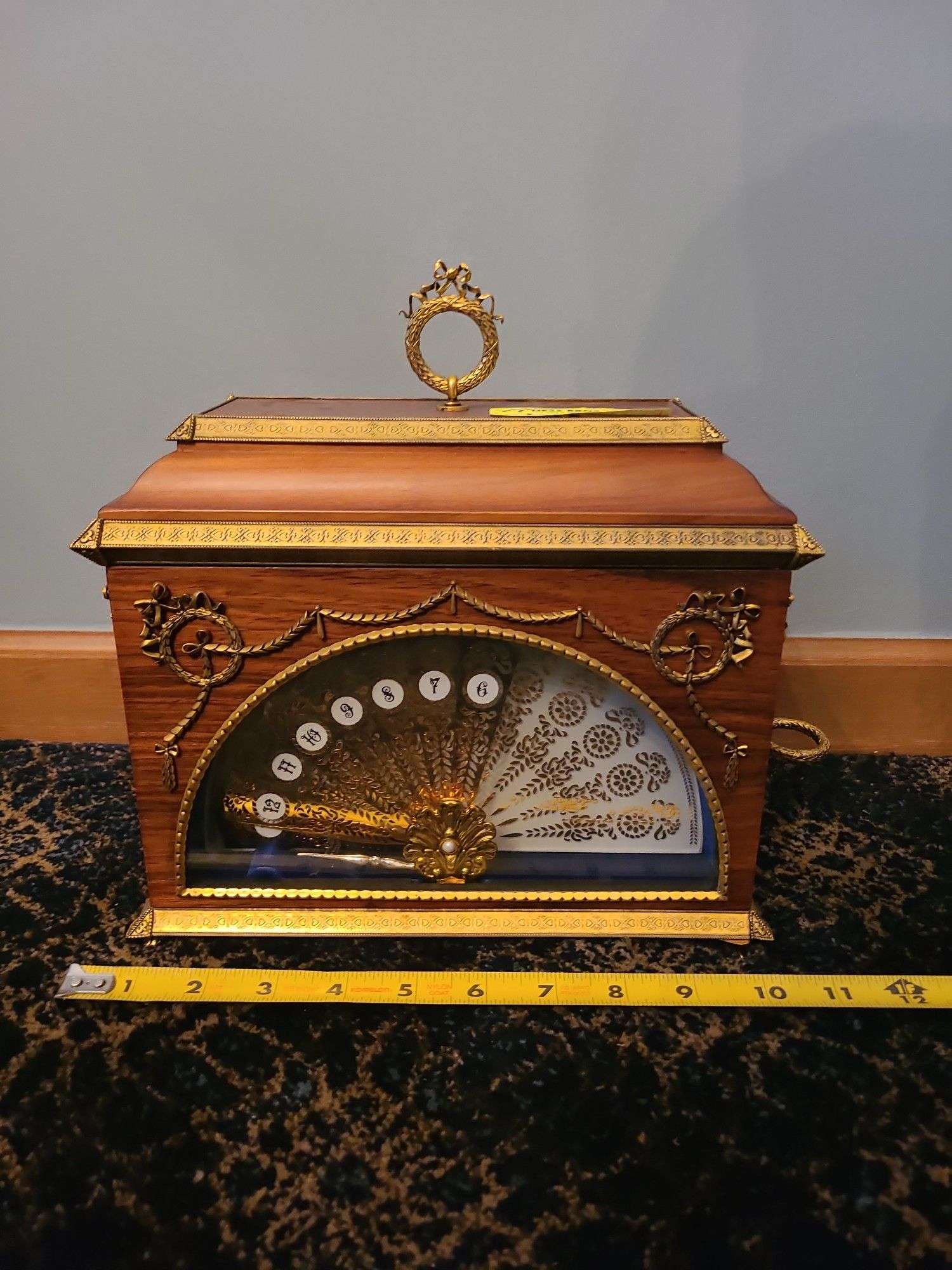 Vintage 1984 The Imperial Fan Clock House of Igor Carl Fabergé
