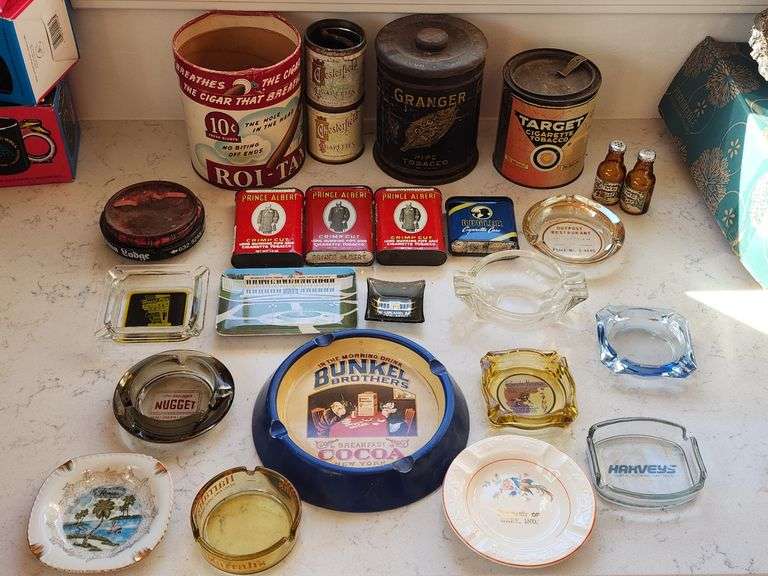Vintage Tobacciana Smoking Tins & Ashtrays. Kitchen