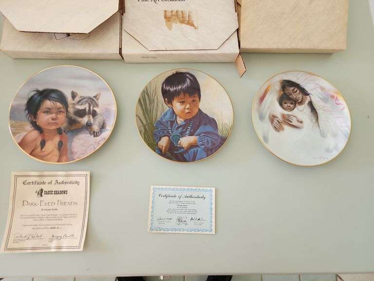 3 Native American Limited Edition Porcelain Collectors Plates. Kitchen ...
