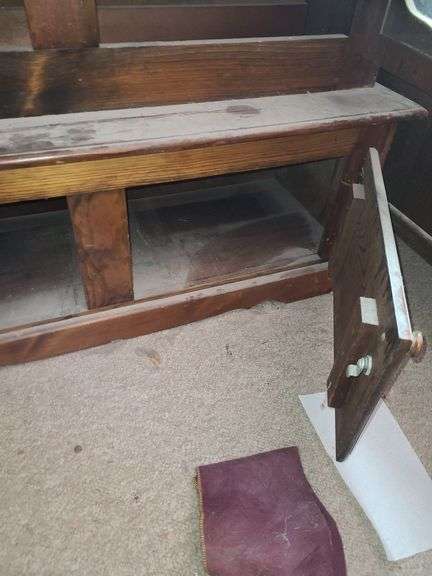 48x69x15 Locking Wood Gun Cabinet with Key in Upstairs Office