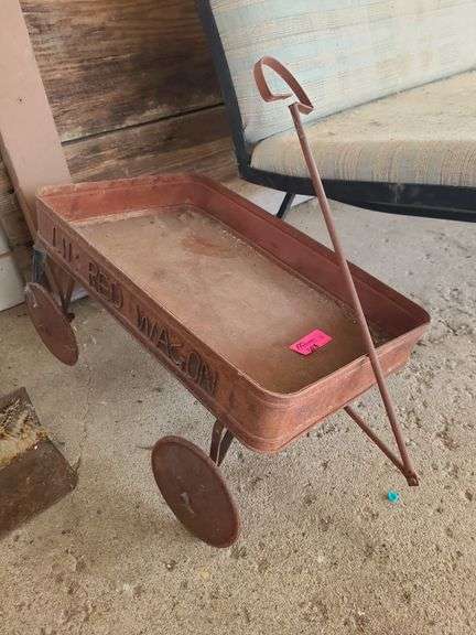 Vintage Lil Red Wagon on Back Patio