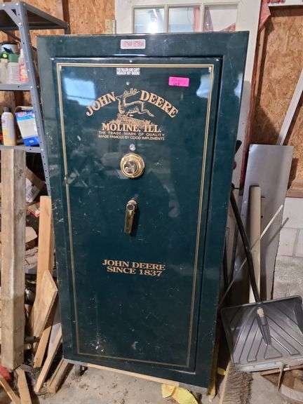 30x65x23 John Deere Gun Safe in Garage