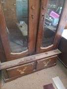 48x69x15 Locking Wood Gun Cabinet with Key in Upstairs Office