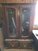 48x69x15 Locking Wood Gun Cabinet with Key in Upstairs Office