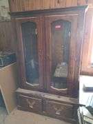 48x69x15 Locking Wood Gun Cabinet with Key in Upstairs Office
