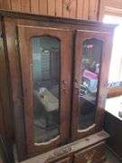 48x69x15 Locking Wood Gun Cabinet with Key in Upstairs Office