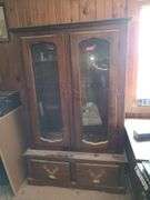 48x69x15 Locking Wood Gun Cabinet with Key in Upstairs Office