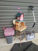 Cosco Chair, Snow Shovel and Rugs on Front Porch