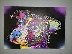 Printed Stretcher Frame Mounted Artistic Dog Picture.
