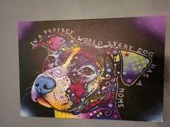 Printed Stretcher Frame Mounted Artistic Dog Picture.