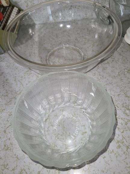 Pyrex  baking dishes.