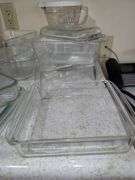 Pyrex  baking dishes.