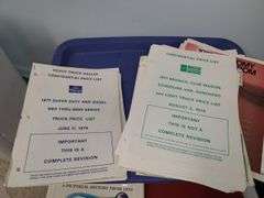 Bin of Ford Memorabilia, Spec Sheets, Confidential Inter-Company Info.  Bsmt