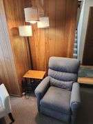 La-Z-Boy Rocker Recliner 3-Head Corner Lamp & Side Table. Den