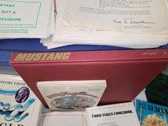 Bin of Ford Memorabilia, Spec Sheets, Confidential Inter-Company Info.  Bsmt