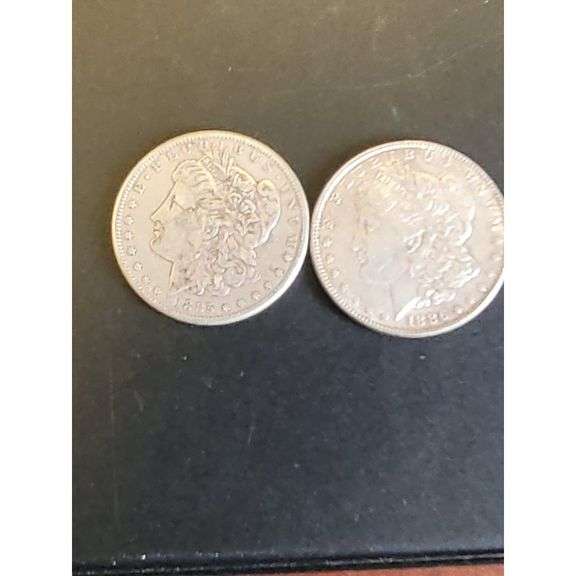 Morgan Silver Dollars 1885 S and 1886 P US Silver Coins